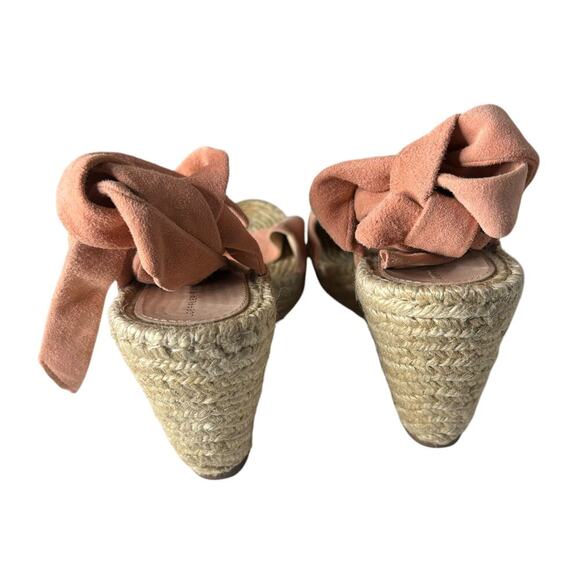 Loeffler Randall Harper Espadrille Wedge Sandal Pink Size 10 - Picture 4 of 5